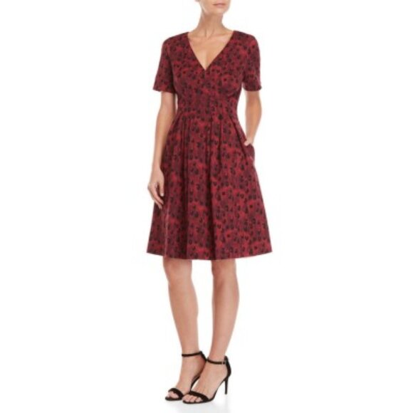 Carolina Herrera Leopard Print Fit & Flare Dress